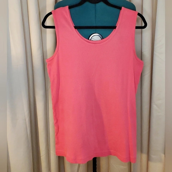 0030. EUC ~ Woman Within ~ Ribbed 💯 % ~ Cotton Tank Top~ Lucious Color 🧡 - Picture 1 of 5